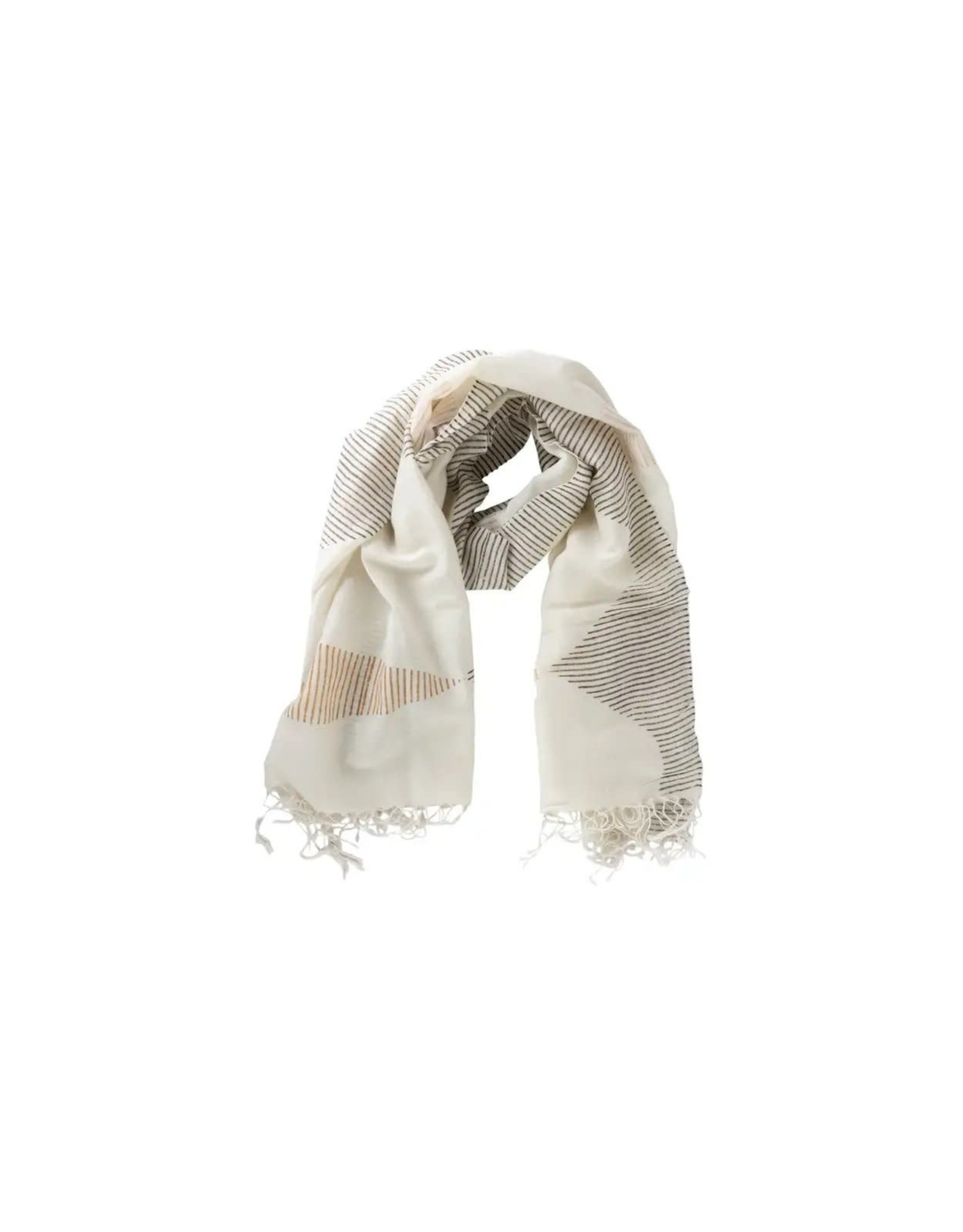 Trade roots Wheatfields Scarf, Wool/Cotton, India