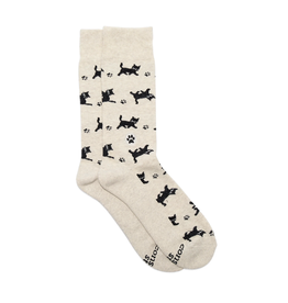 Trade roots Socks that Save Cats, Beige w/ Black Cats