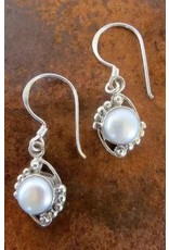 Trade roots Sterling Dangle Earring with Stone, (Stones Vary), Nepal