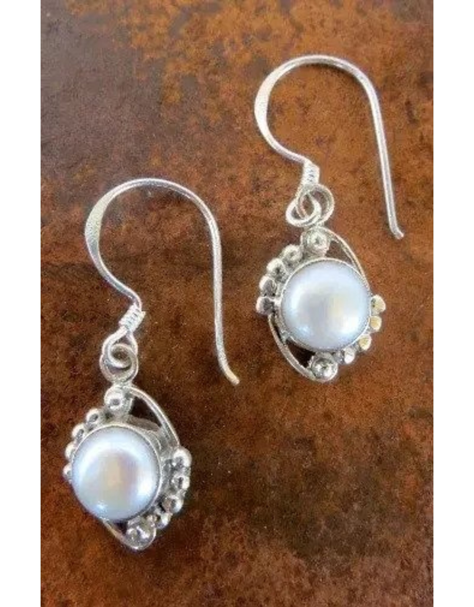 Trade roots Sterling Dangle Earring with Stone, (Stones Vary), Nepal