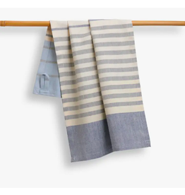 27 x 19 Cotton Handwoven Kitchen Towel, Blue Cheese, India