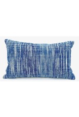 Trade roots Lumbar Pillow, 12"x20" Blue Freestyle Ikat w/ insert