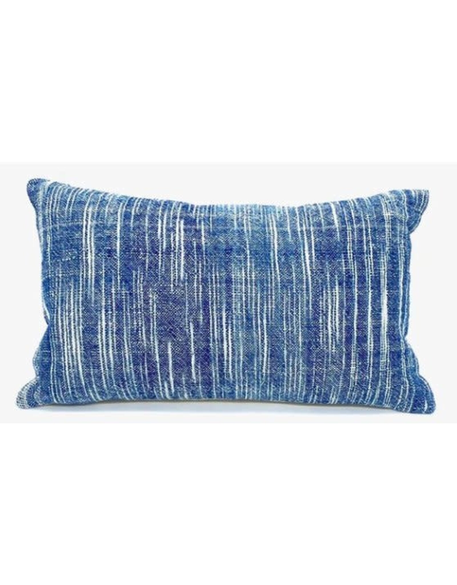 Trade roots Lumbar Pillow, 12"x20" Blue Freestyle Ikat w/ insert