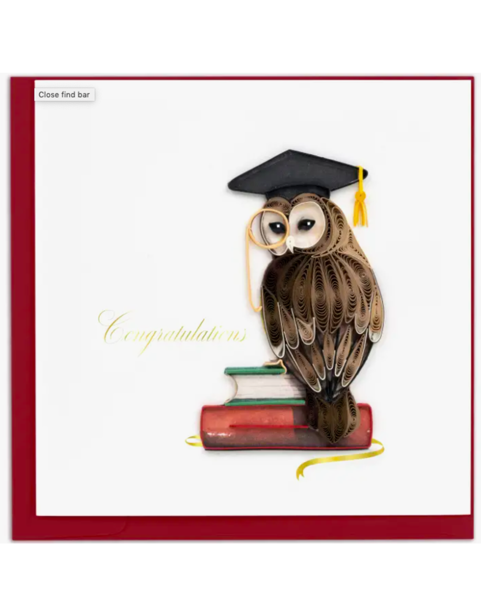 Trade roots Graduation Owl Quilling Card