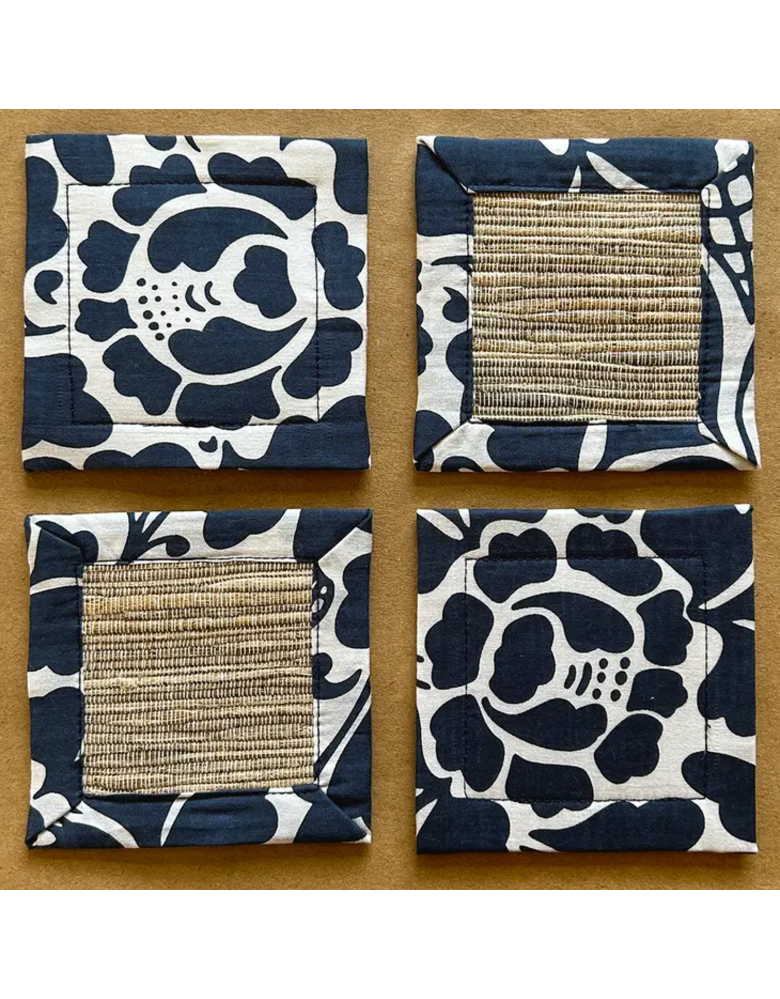 Trade roots Fabric Rimmed Hyacinth Coaster