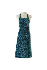 Trade roots Printed Soft Canvas Apron, Prada Teal Indigo, Indonesia