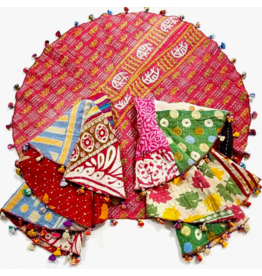 Trade roots Round Kantha Table Cover 25",  India