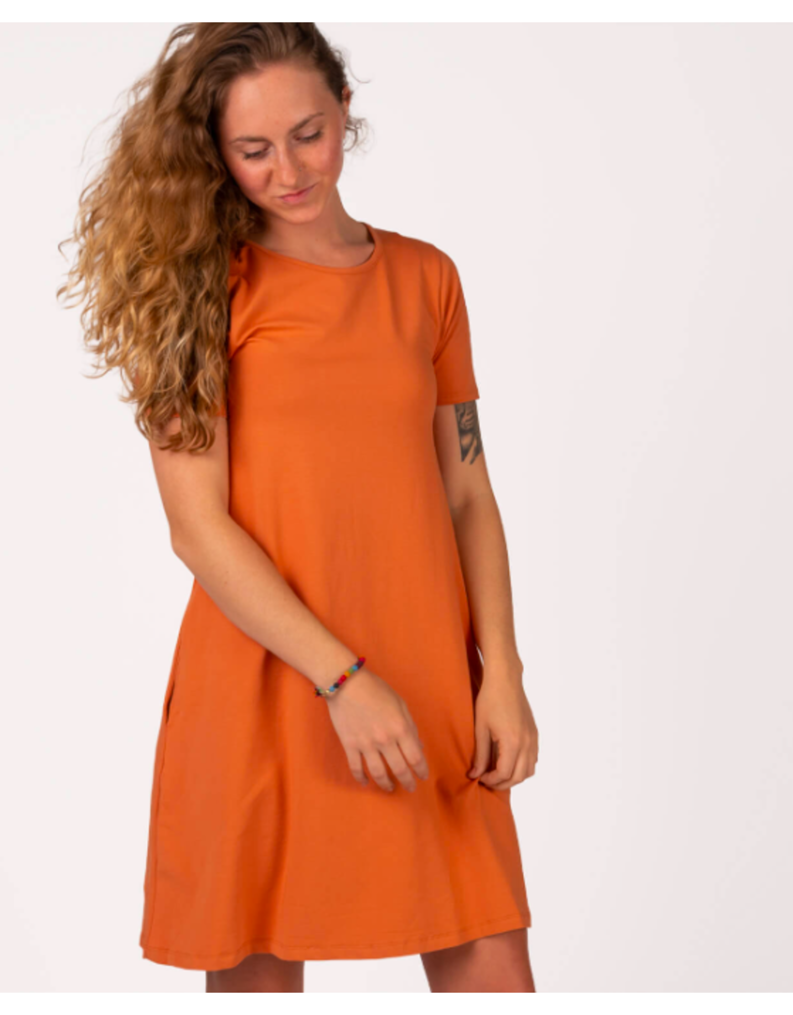 Trade roots Organic T-Shirt Dress with Pockets, Sienna