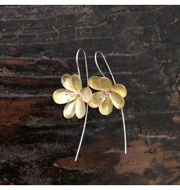 Trade roots Two Tone Blossom Sterling Earrings, Thailand