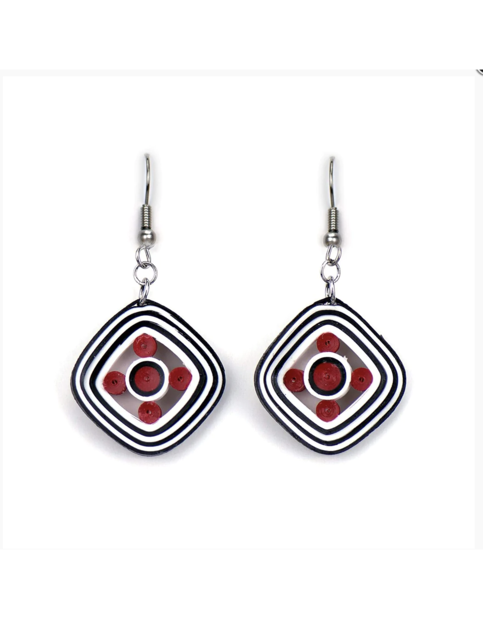Trade roots Quilled Poker Chip Earrings, Vietnam