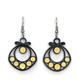 Mod White Quilled Earrings, Vietnam