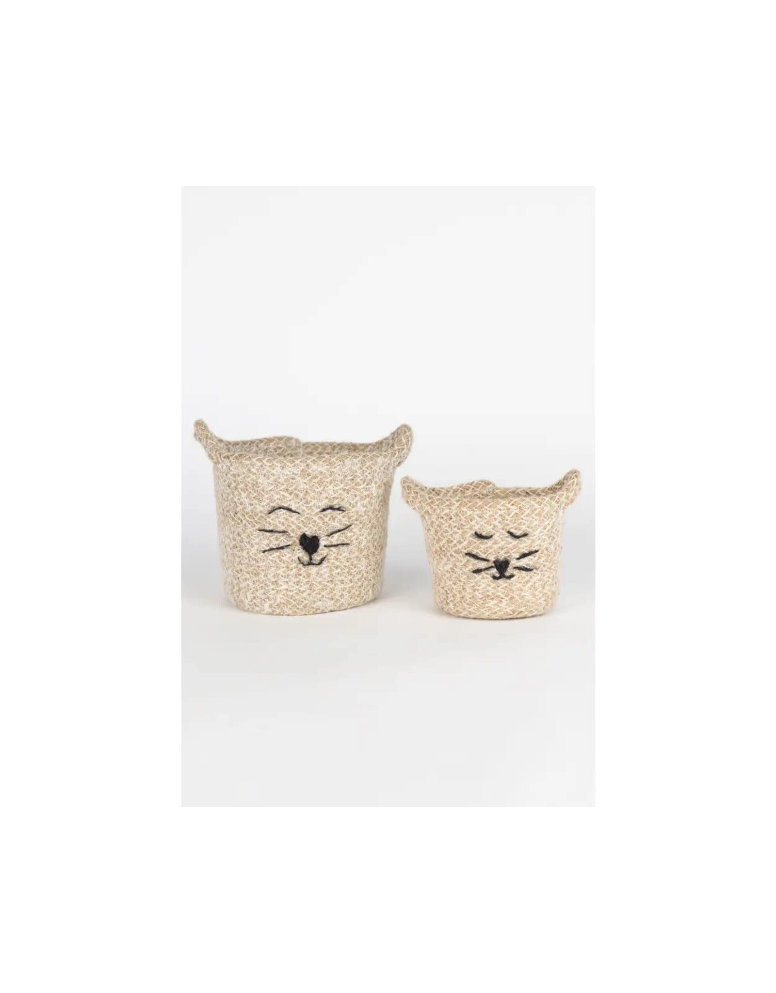 Trade roots Cat Face Jute Basket