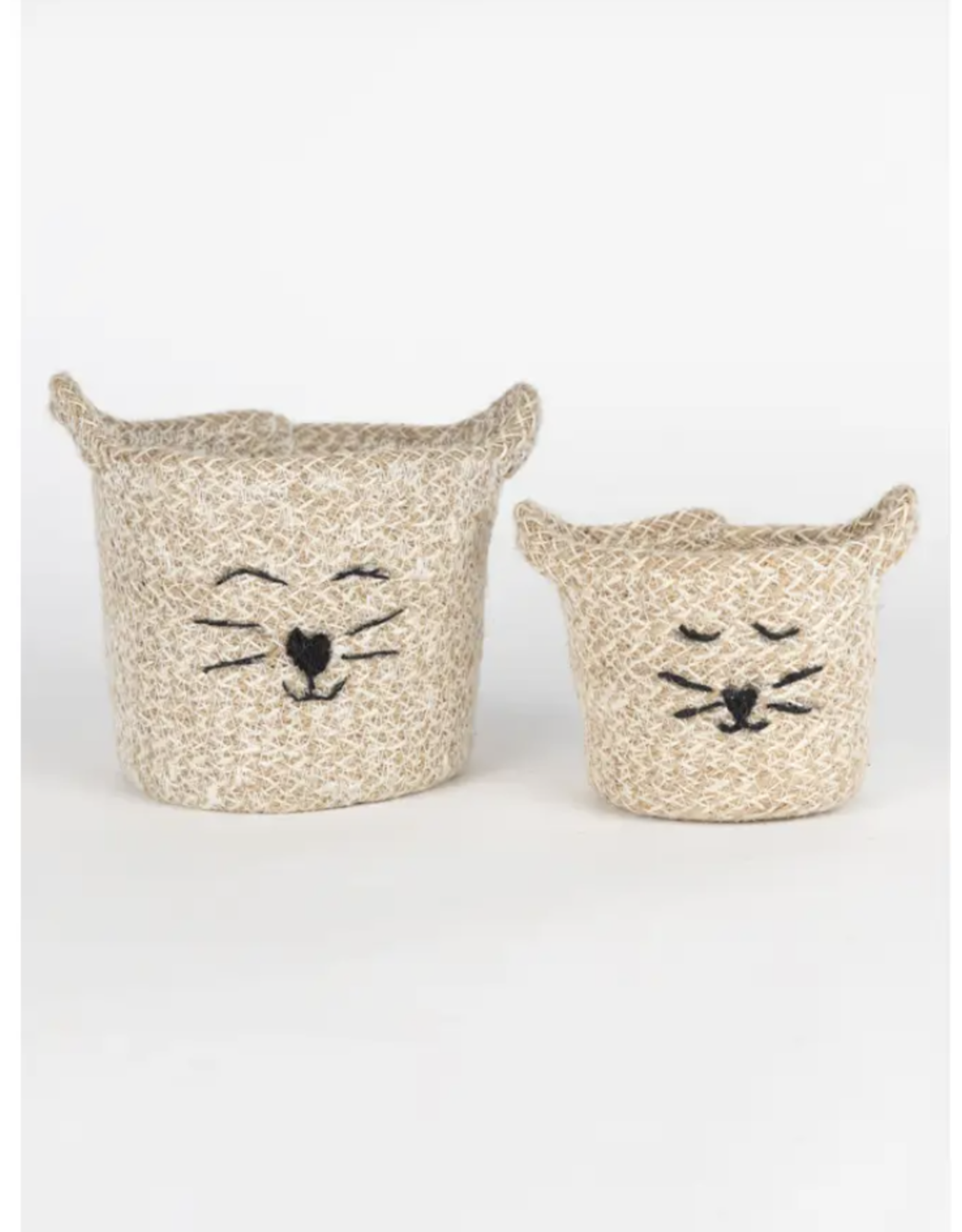 Trade roots Cat Face Jute Basket