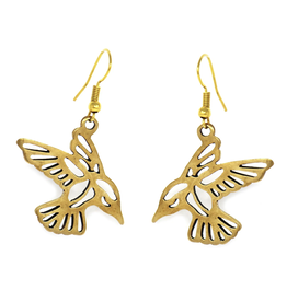 Tumbaga Gold Birds Drop Earrings, Mexico