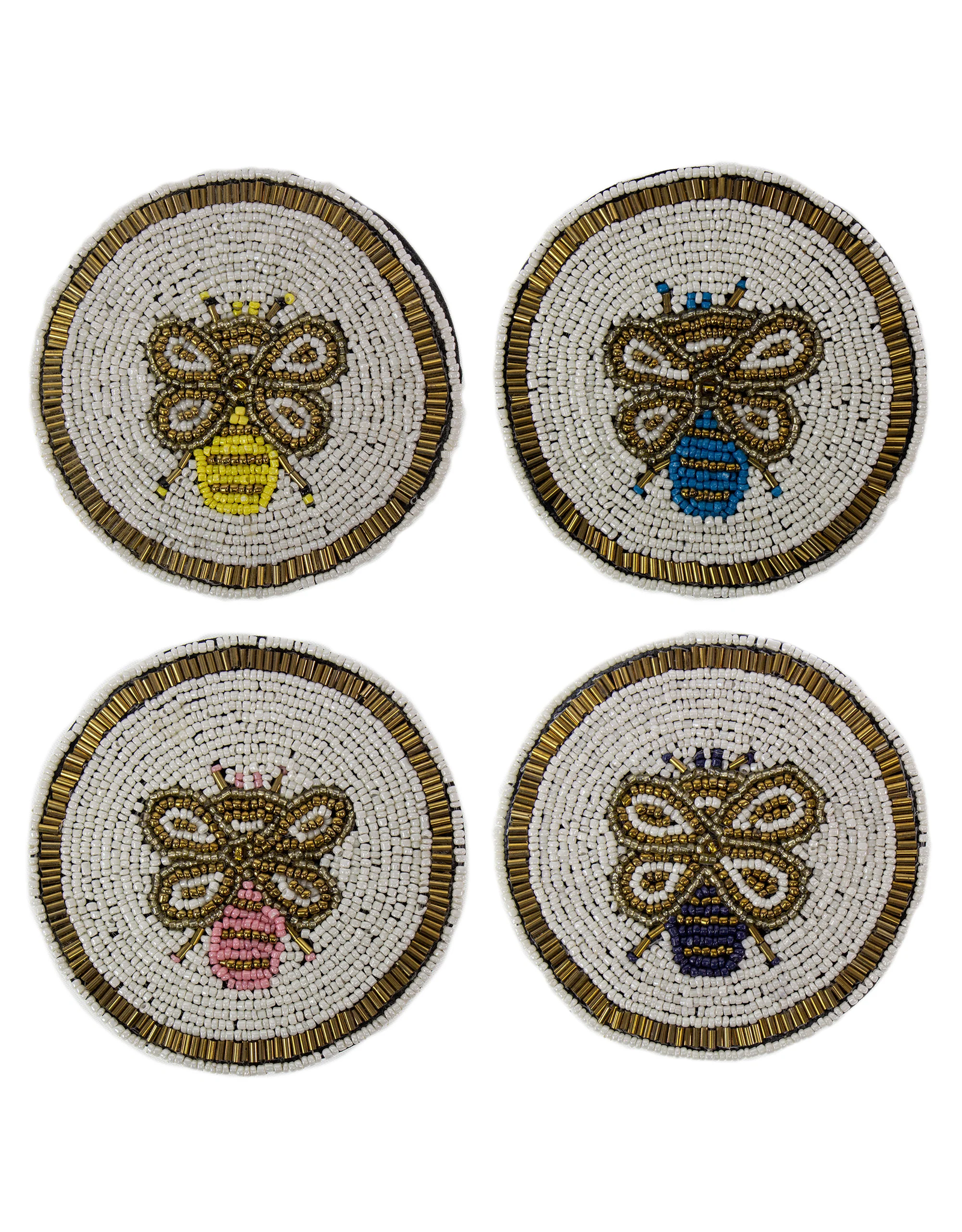 Trade roots Beaded Coasters, Set of 4