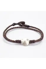 Trade roots Double Wrap Sterling Bead Bracelet with Om Charm, Thailand