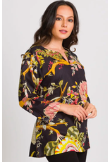 Trade roots Nandita Cotton Top, Black and Rose