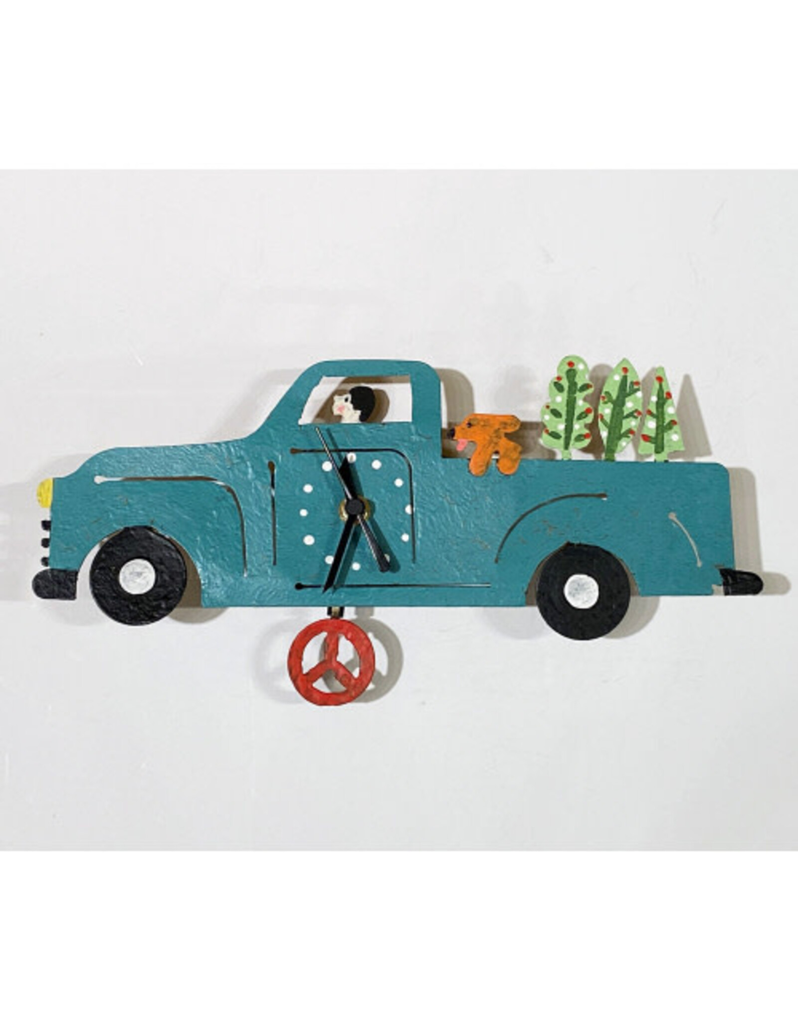 Trade roots Pick up Truck Wall Clock, Teal, Columbia