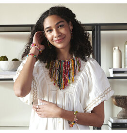 Trade roots Kantha Fringe Collar Necklace, India