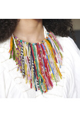 Trade roots Kantha Fringe Collar Necklace, India