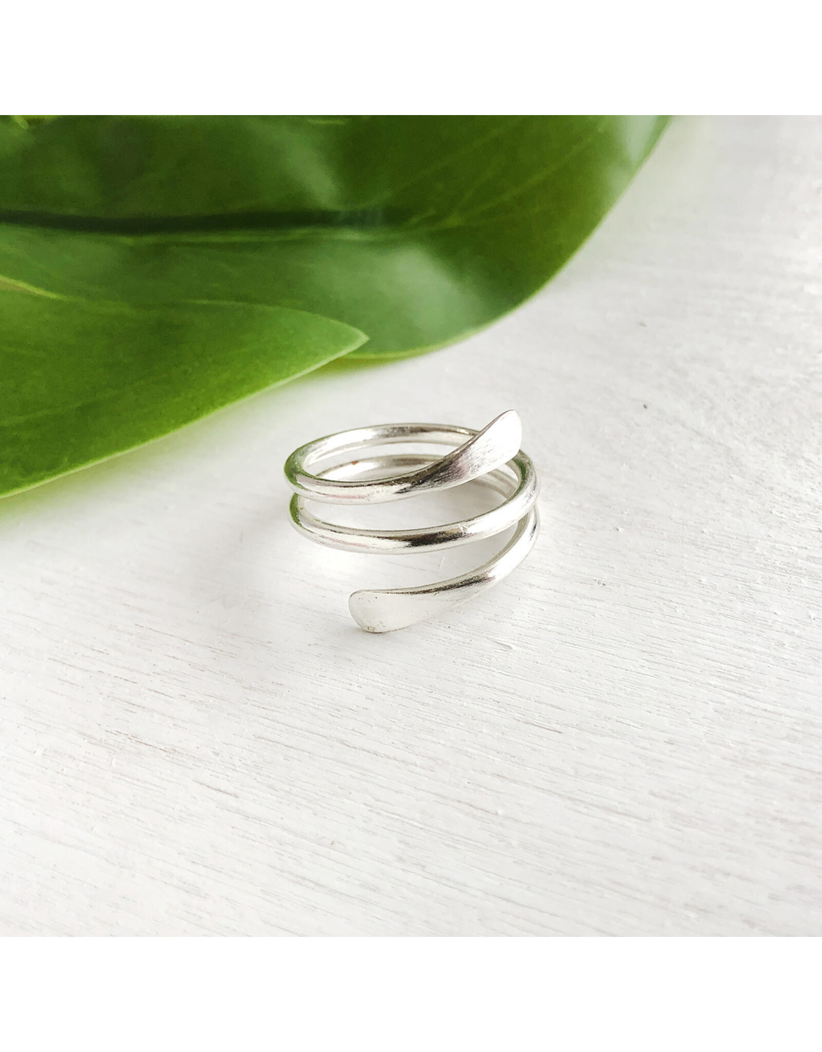 Trade roots Coiled Wrap Ring - Silver, India