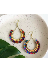Trade roots Contoured Fringe Earrings - Multi, India
