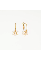 Trade roots Pearl Daisy Charm Hoop Earrings, Guatemala