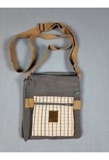 Trade roots Double Travel Bag, Gray and Cream, Nepal