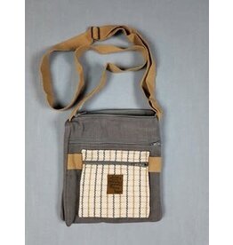 Trade roots Double Travel Bag, Gray and Cream, Nepal