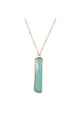 Trade roots Dahlia Stone Pendant Long Necklace, Aqua, Thailand