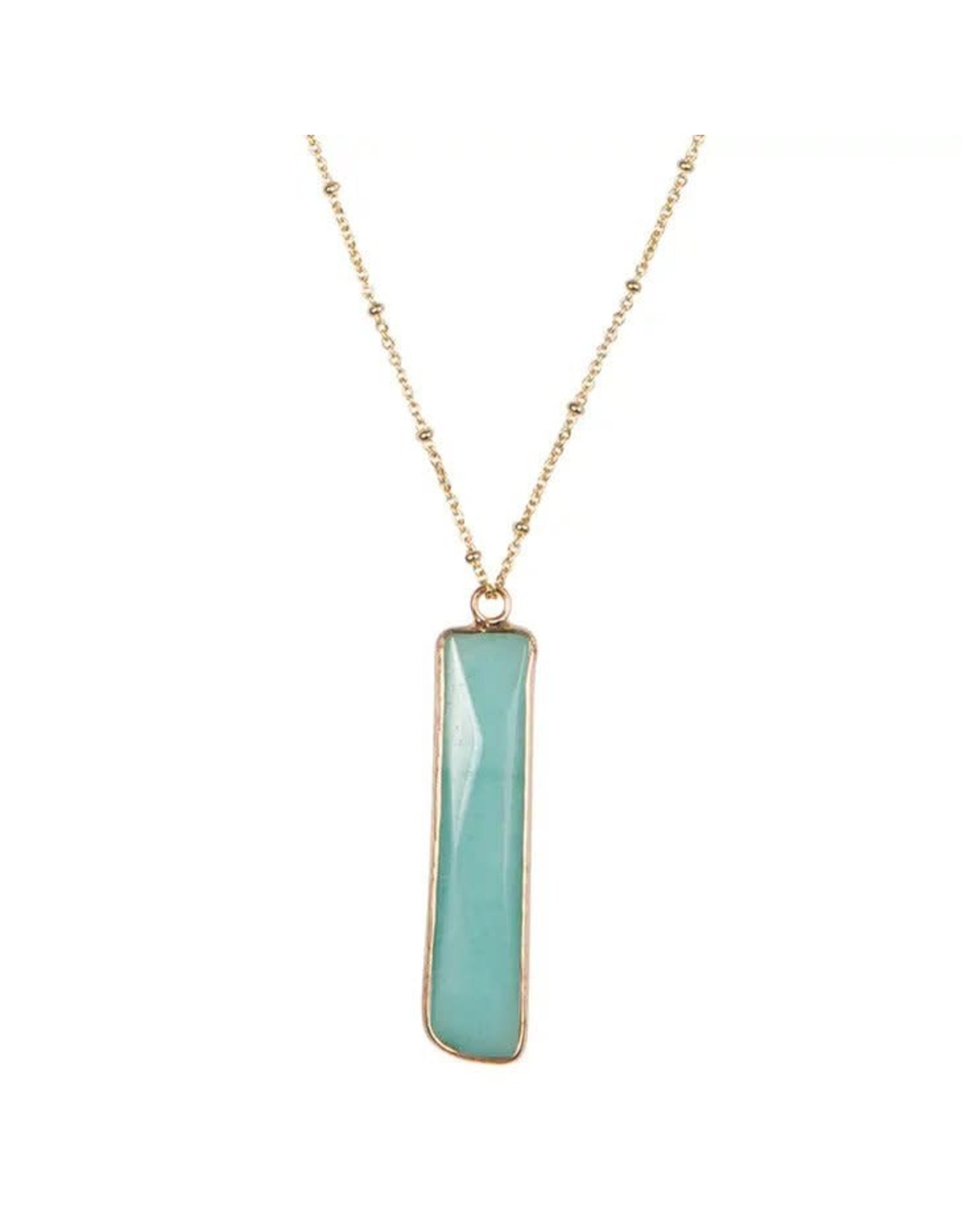 Trade roots Dahlia Stone Pendant Long Necklace, Aqua, Thailand