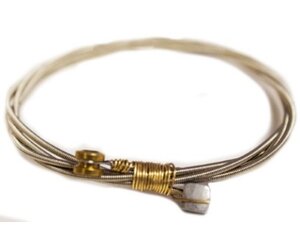 Gold Beaded Guitar String Bracelet Set