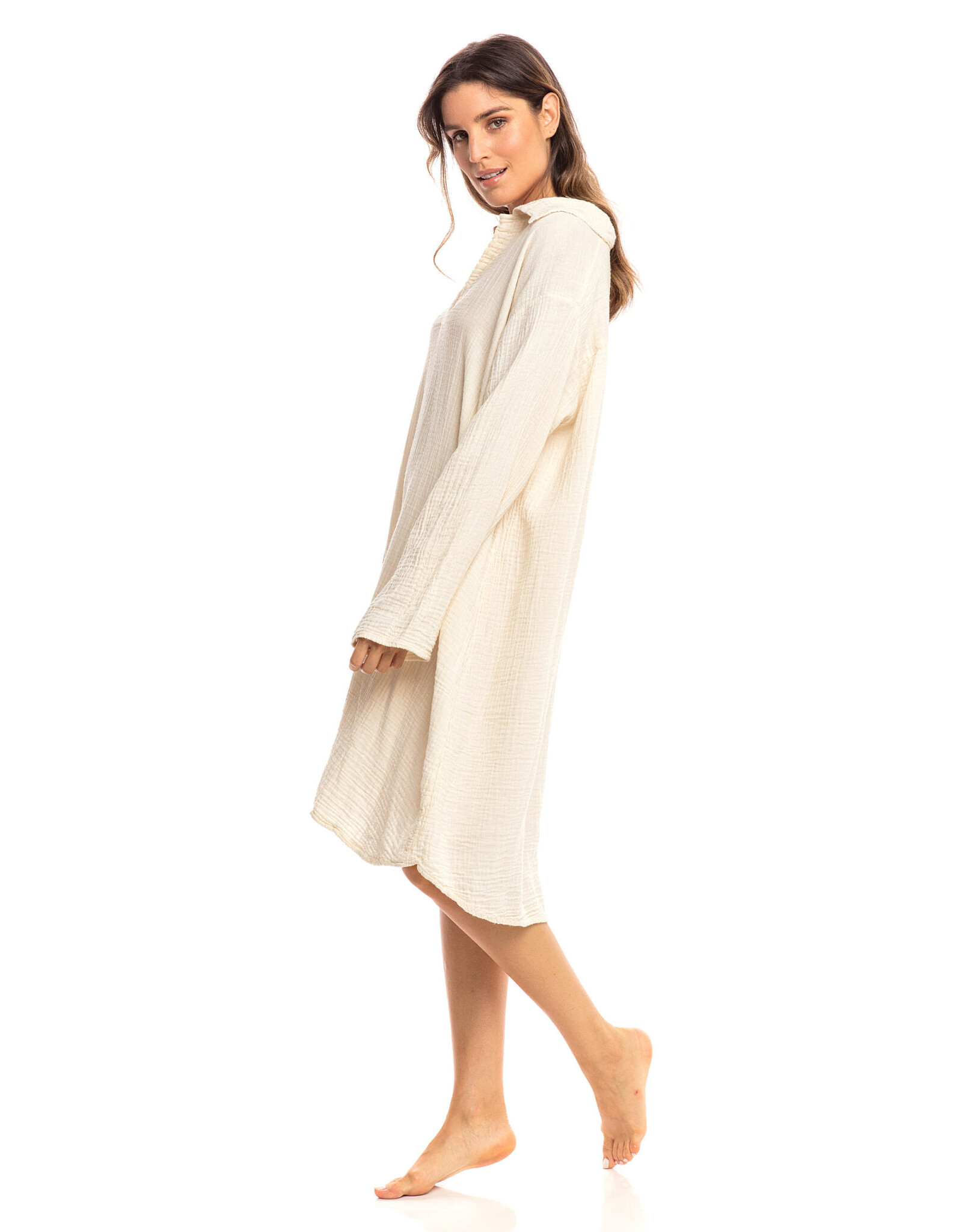 Trade roots Thai Cotton Long Sleeve Shirt Dress, Thailand
