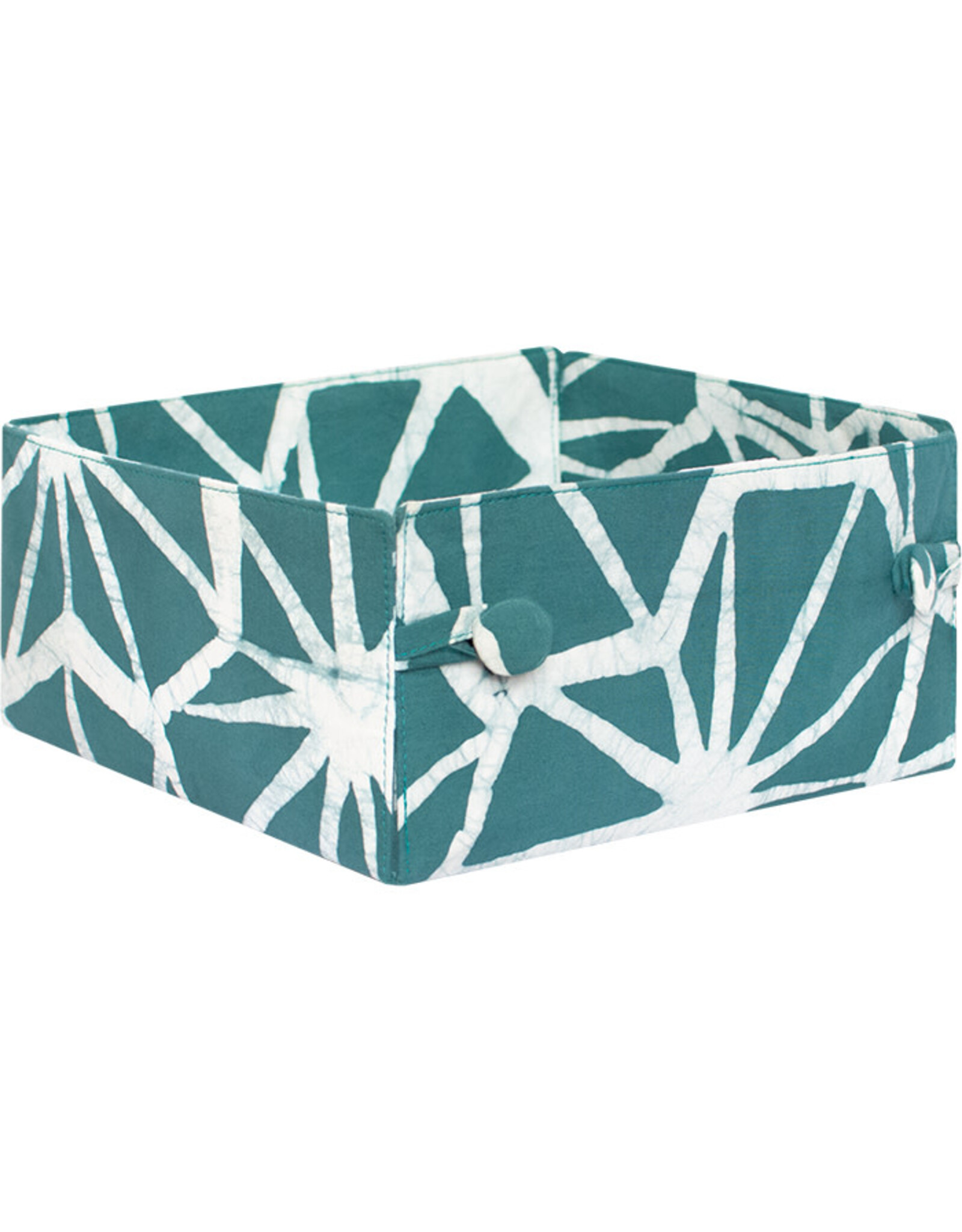 Trade roots Button Basket, Tiles Teal, Ghana