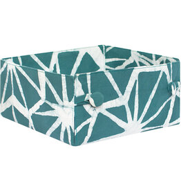 Trade roots Button Basket, Tiles Teal, Ghana