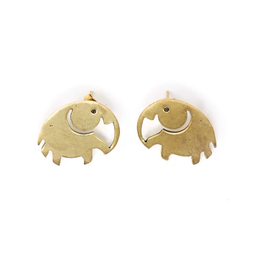 Trade roots Elephant Brass Stud Earrings, India