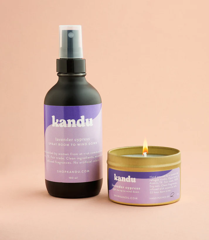 Trade roots Lavender Cypress Room Spray and Candle Gift Set, India ...