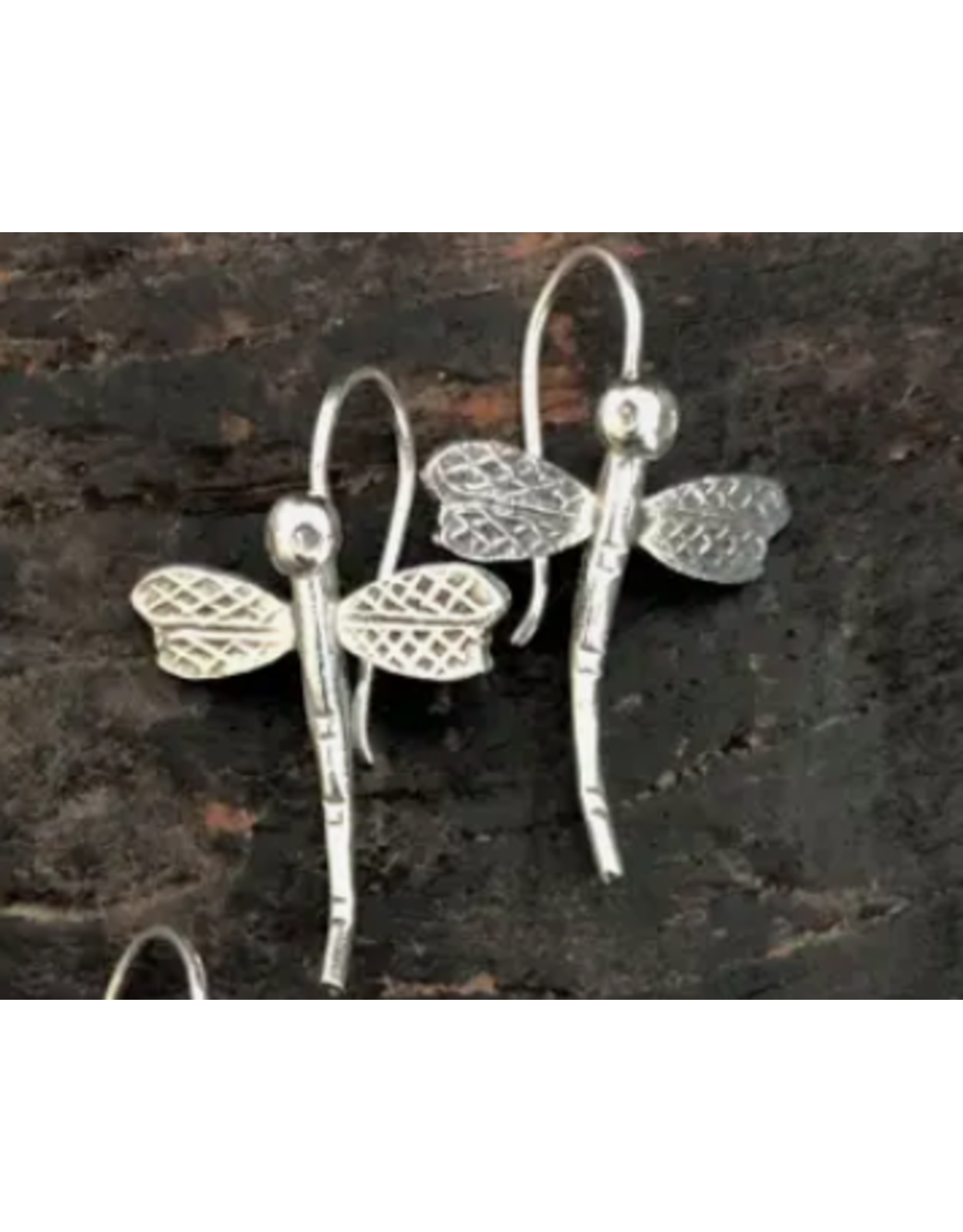 Trade roots Karen Silver Dragonfly Earrings, Thailand