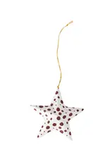 Trade roots White Polka Dot Paper Star Ornament, Bangladesh