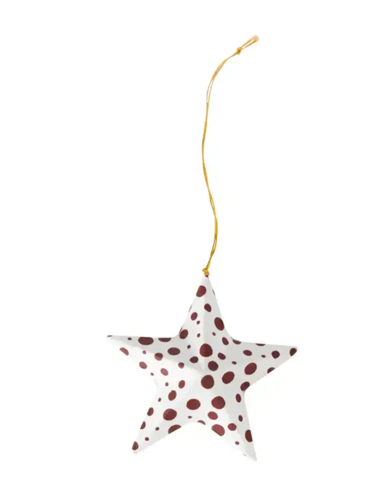Trade roots White Polka Dot Paper Star Ornament, Bangladesh