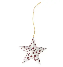 Trade roots White Polka Dot Paper Star Ornament, Bangladesh