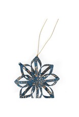 Trade roots Touch of Gold Star Ornament, Blue, Bangladesh