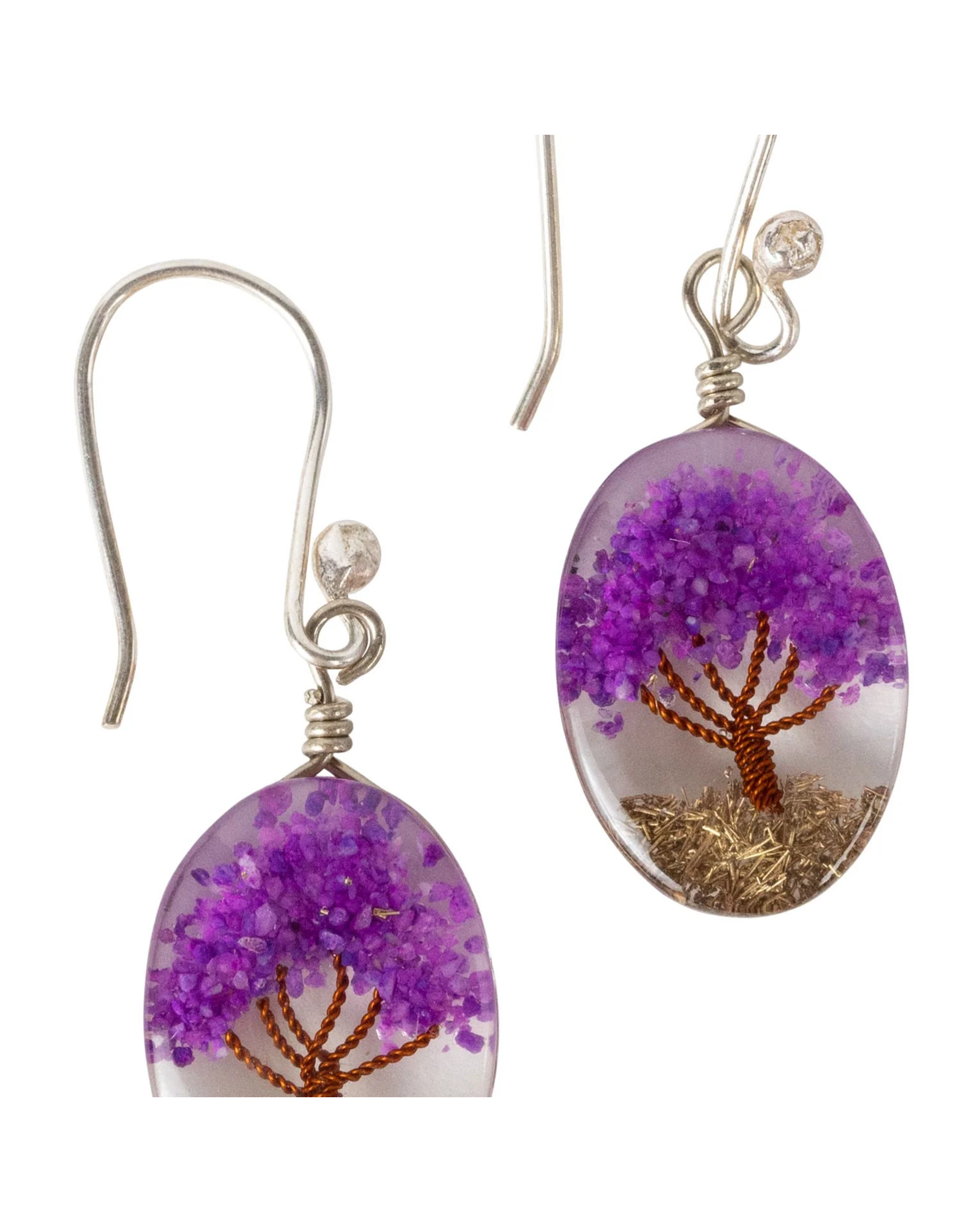 Trade roots Purple Arbol Earrings, Peru
