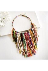 Trade roots Kantha Fringe Collar Necklace, India