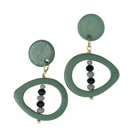 Trade roots Green Eyes Earrings, India