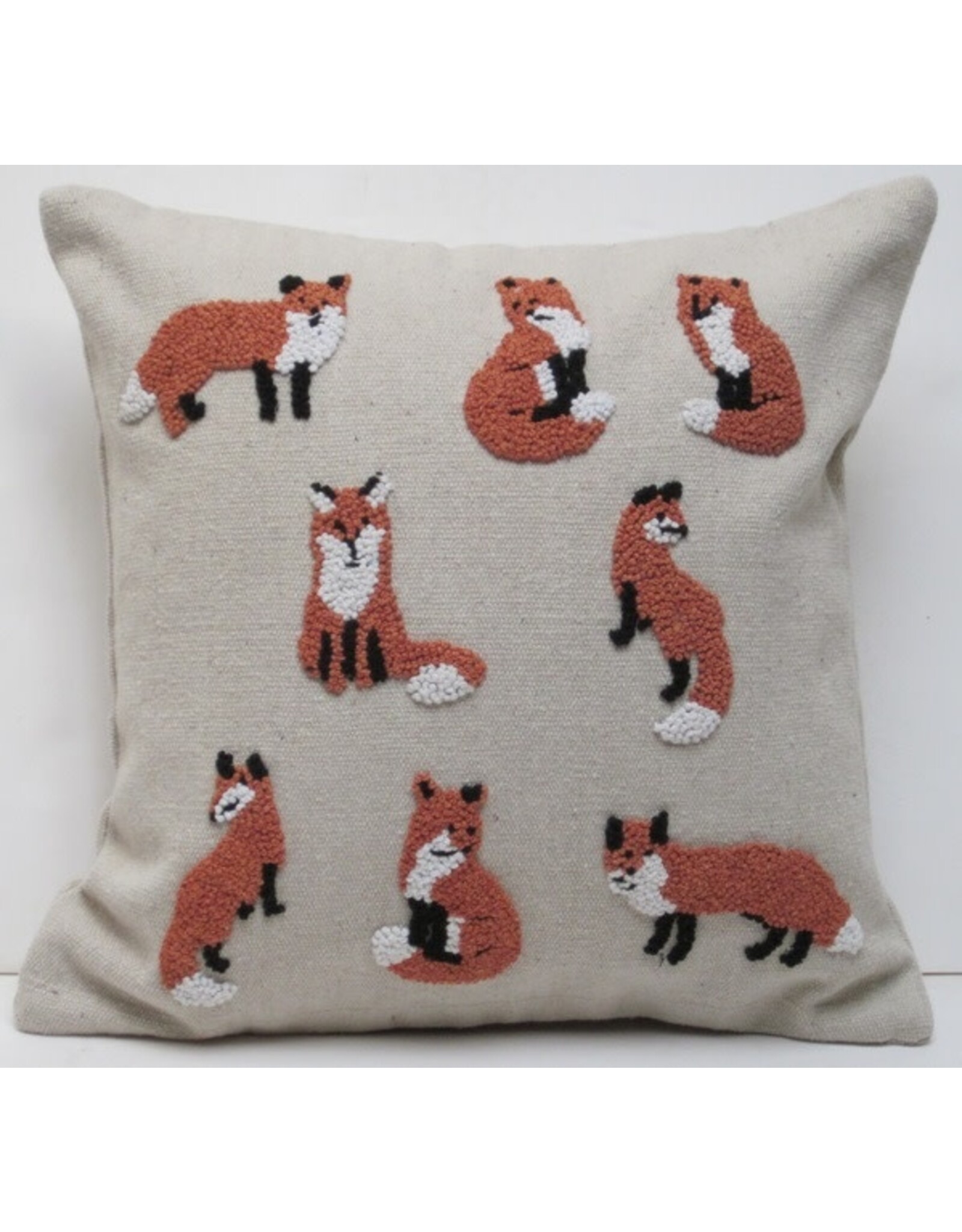 Trade roots Pillow Applique/Embo 16" Knotty Fox, India