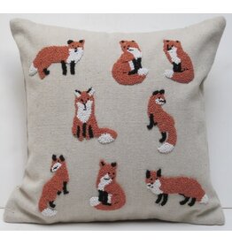 Trade roots Pillow Applique/Embo 16" Knotty Fox, India