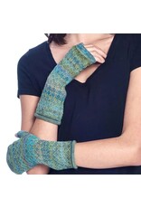Trade roots Alpaca Fingerless Gloves, Printed Azul, Peru