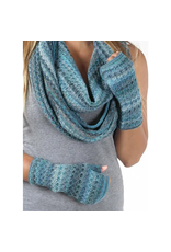 Trade roots Alpaca Fingerless Gloves, Azul