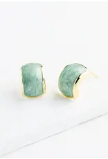 Trade roots Ripple Earrings - Sage Hued Resin, Asia